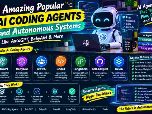 Amazing Popular AI Coding Agents and Autonomous Systems Like AutoGPT BabyAGI