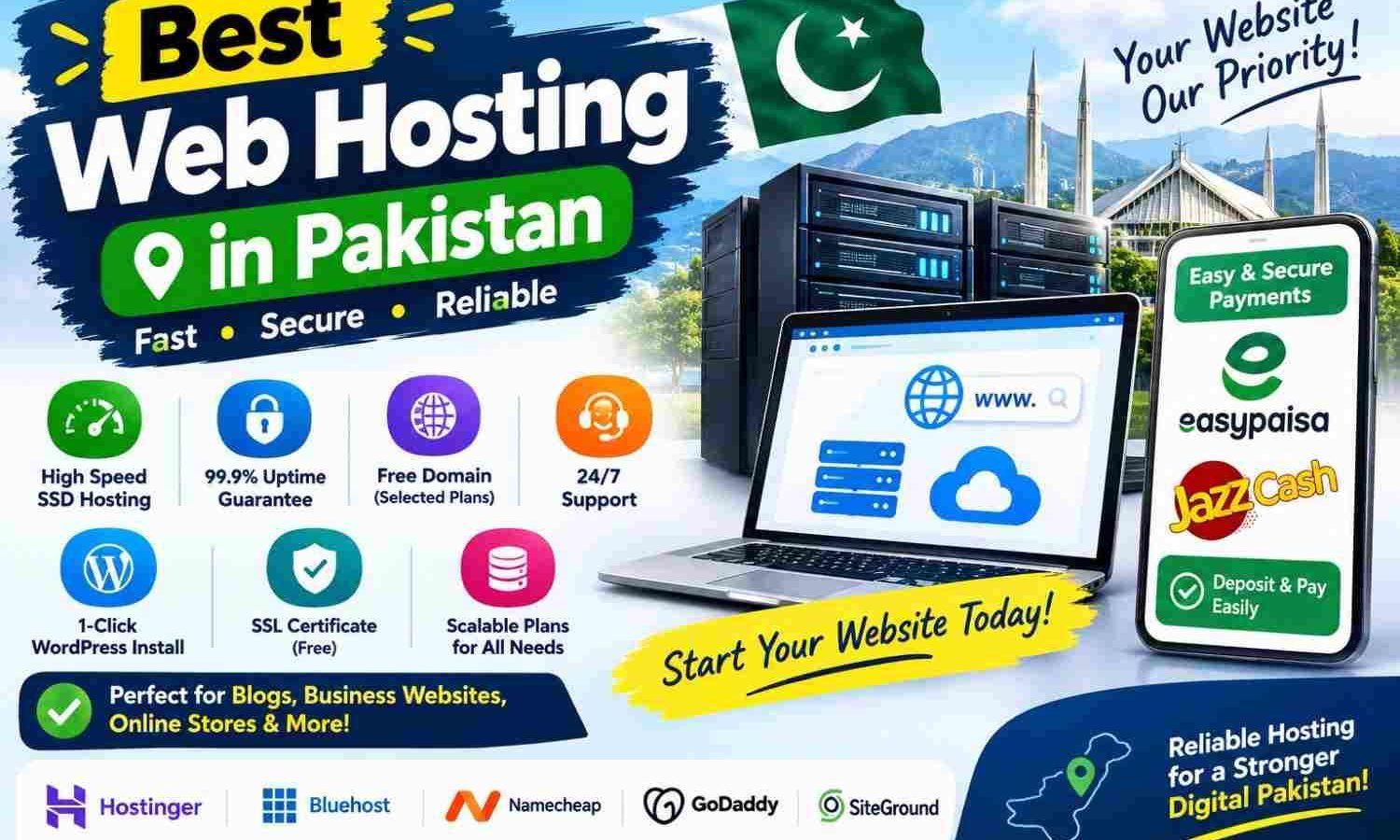 Amazing Best Web Hosting in Pakistan with EasyPaisa JazzCash Payment