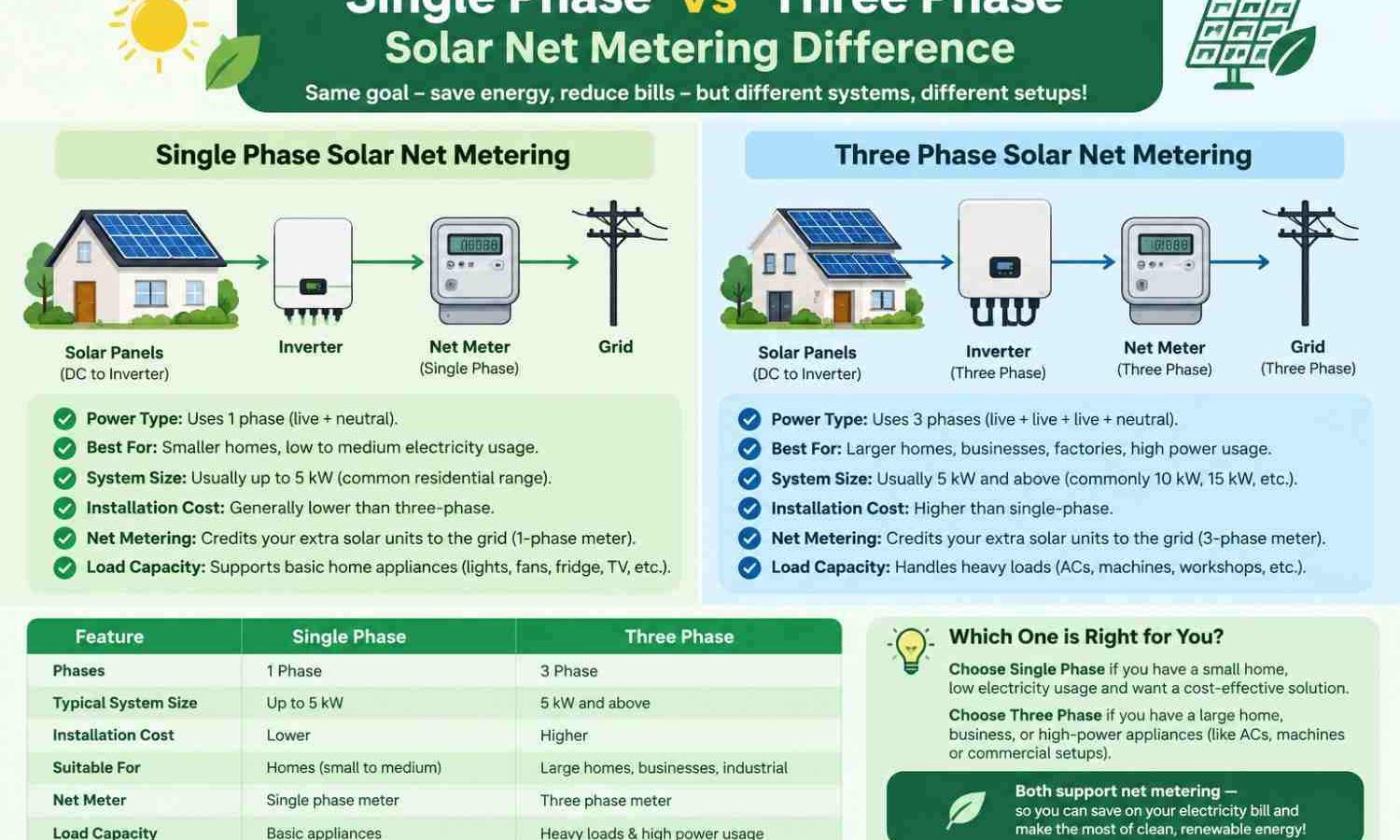 Amazing Guide to Single Phase vs Three Phase Solar Net Metering Difference