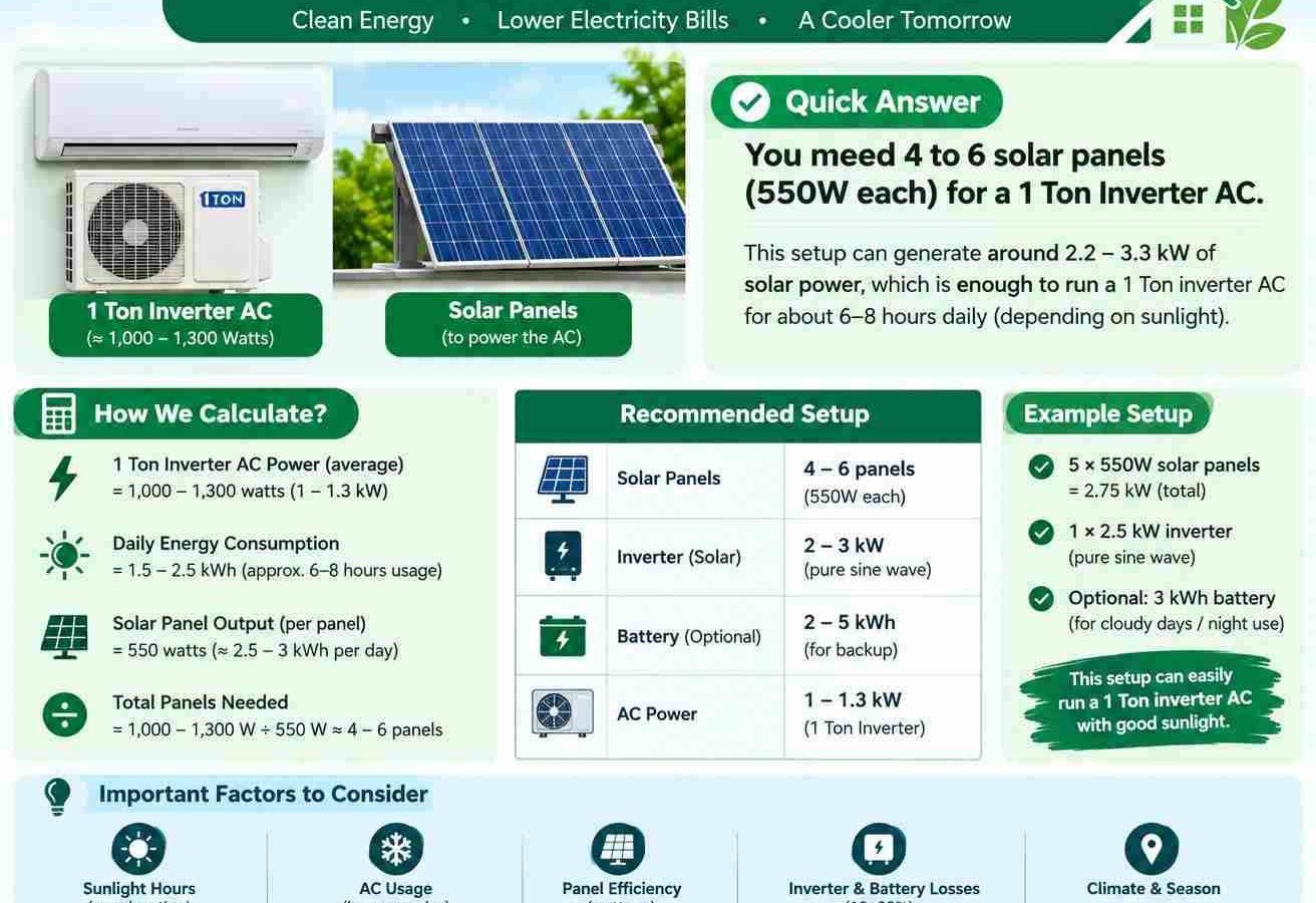 Amazing Savings: How Many Solar Panels Needed for 1 Ton Inverter AC
