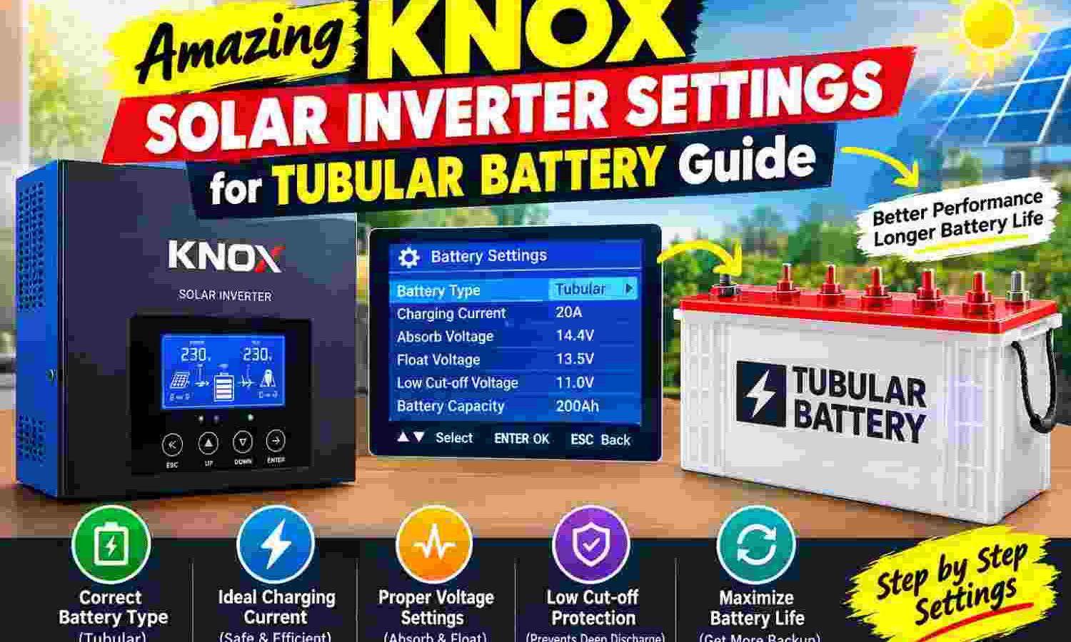 Amazing Knox Solar Inverter Settings for Tubular Battery Guide