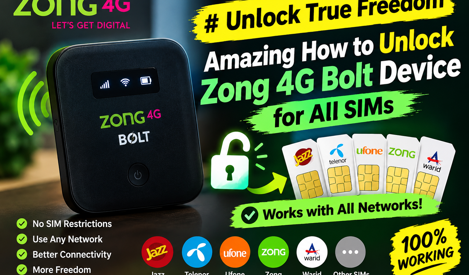 Unlock True Freedom: Amazing How to Unlock Zong 4G Bolt Device for All SIMs