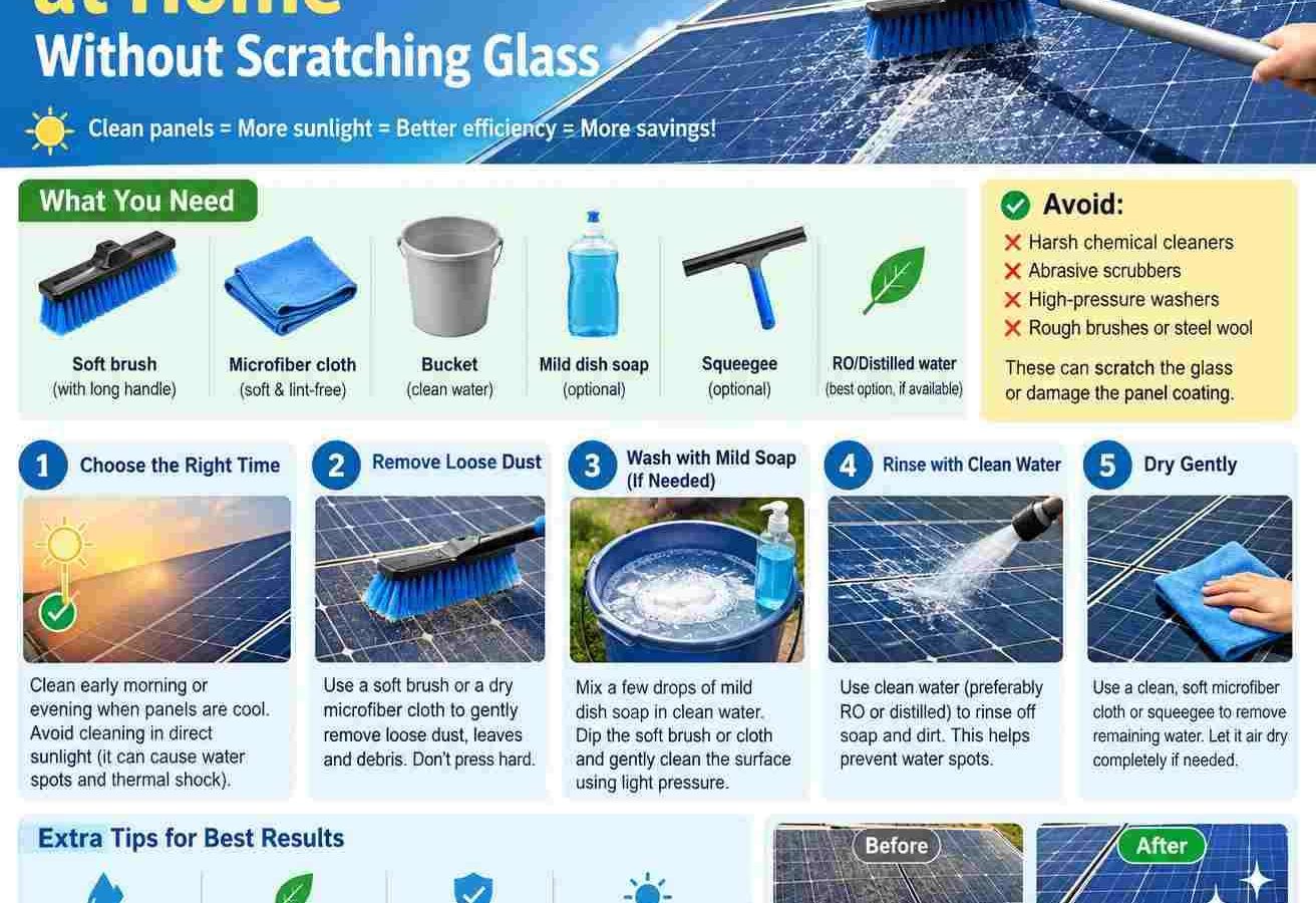 How to Clean Solar Panels at Home Without Scratching Glass: Amazing Guide