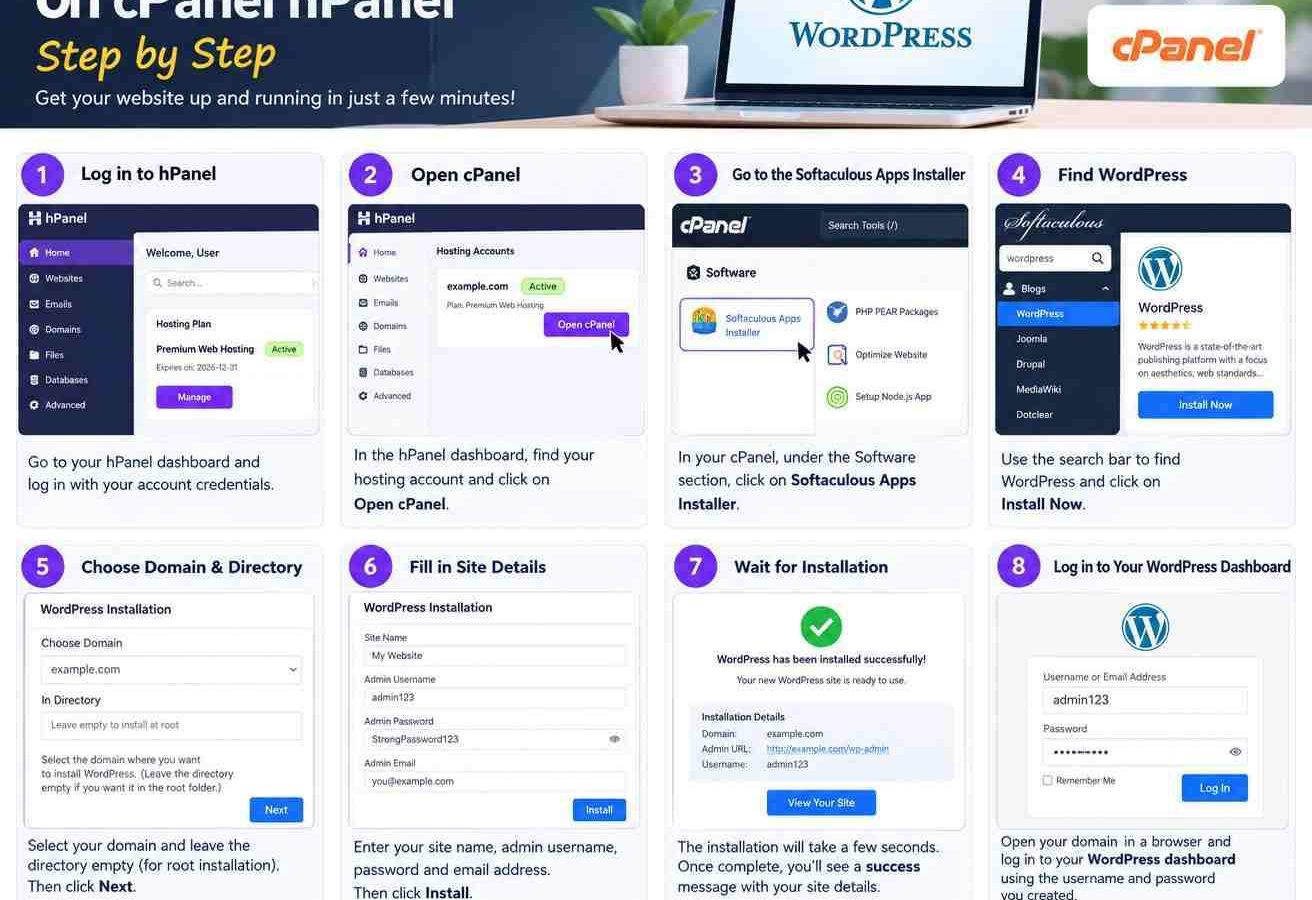 Amazing Guide: How to Install WordPress on cPanel hPanel Step by Step