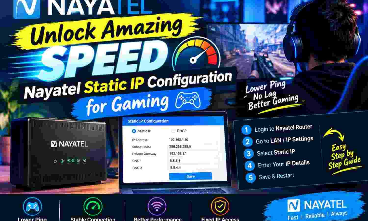 Unlock Amazing Speed: Nayatel Static IP Configuration for Gaming