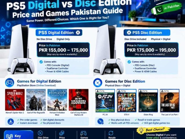 Amazing PS5 Digital vs Disc Edition Price and Games Pakistan Guide