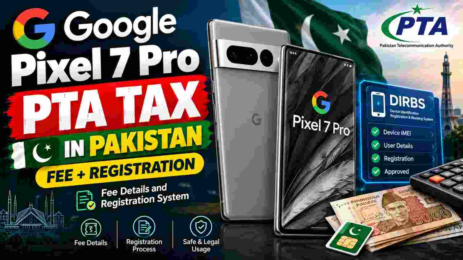 PTA Tax on Google Pixel 7 Pro in Pakistan: Fee Details and Registration System